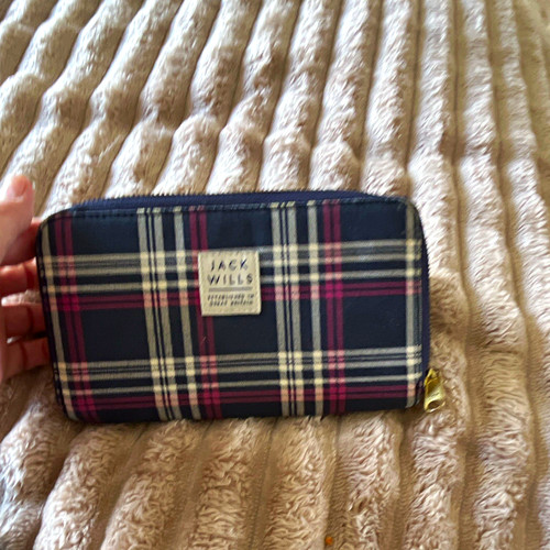 Jack wills navy plaid faux - wills,